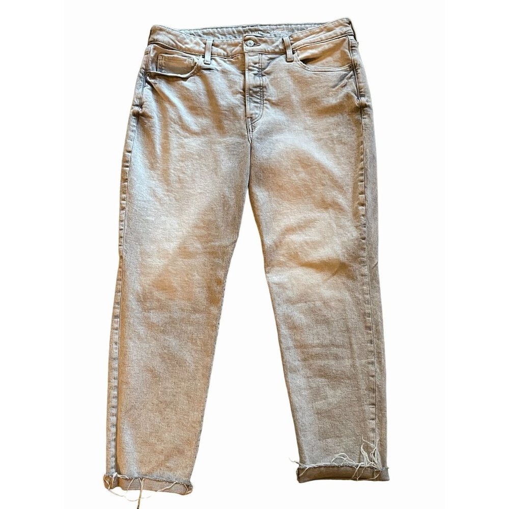 Old Navy Secret-Slim pockets OG straight sz 14 acid wash gray button fly jeans